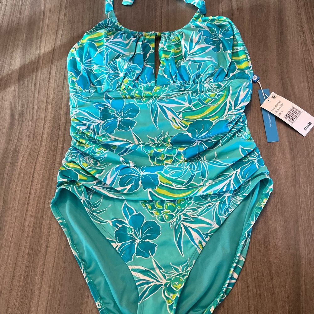 Bleu Rod Beattie Escape to the Beach Halter Mio One Piece Swimsuit